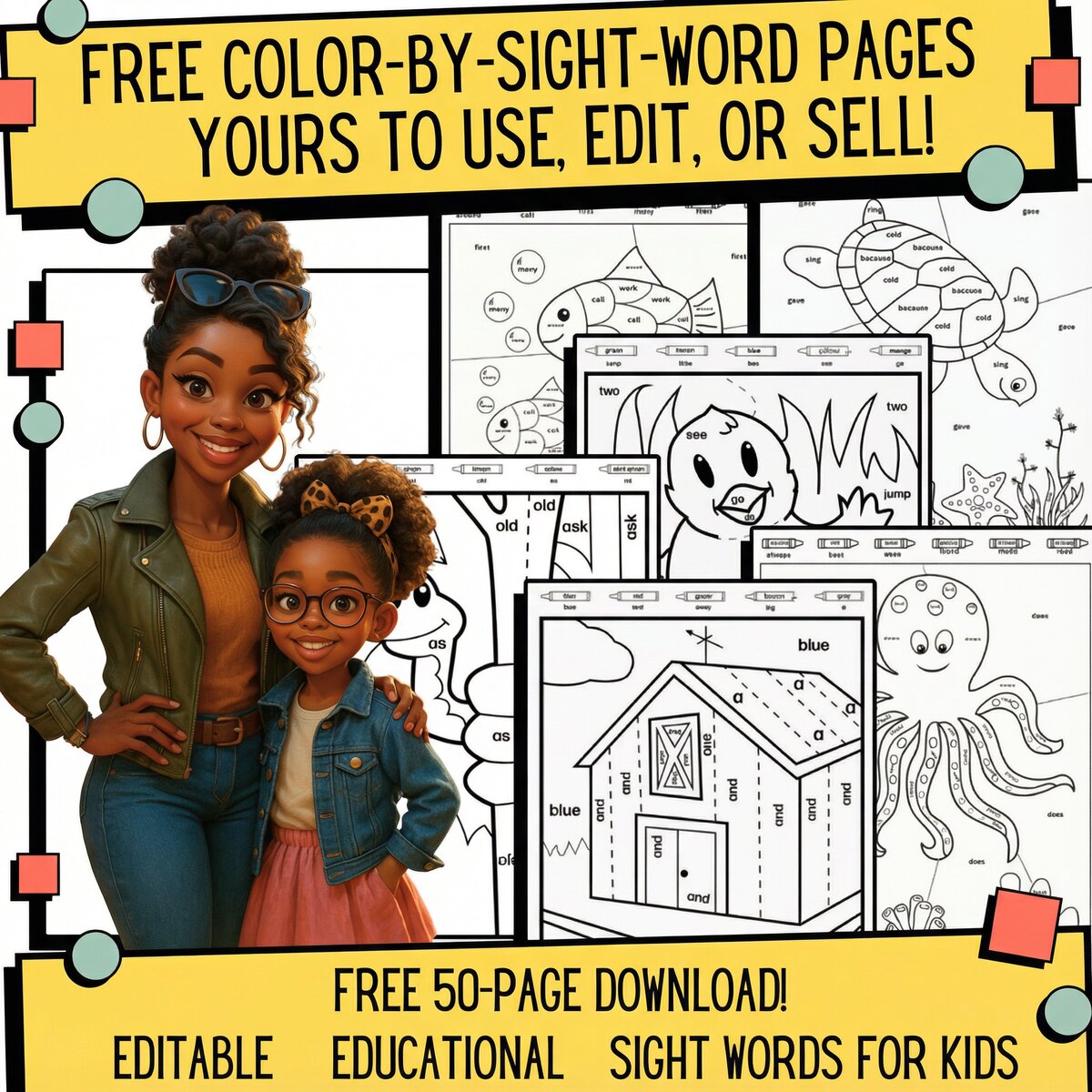 Free Color-by-Sight-Word Pages Cover