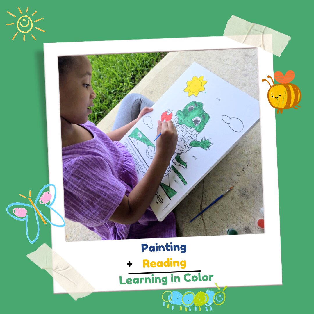 Child painting canvas