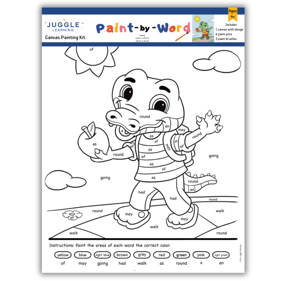 Dinosaur canvas with sight words